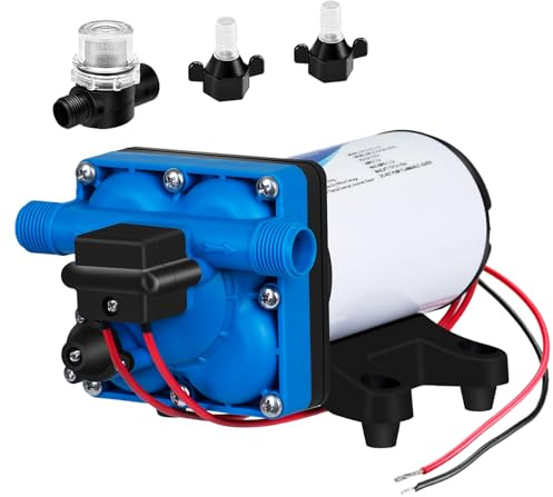 DC House RV 12V Fresh On Demand Water Pressure Diaphragm Pump with Pressure Switch 5.5 GPM 70PSI Washdown Self Priming Replacement Pump for Boat Camper Marine Trailer Sprayer