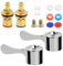 Granvoo Lot de 2 Universelles de Rechange pour Robinet, poignées, valves et cartouches, Kit de rénovation de robinet standard pour lavabo, pour Cusine, Salle de Bain (Chaud et Froid)