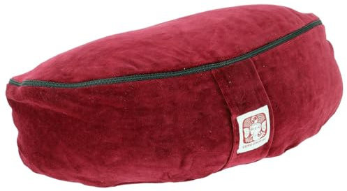 Yoga Kissen Mond, Samt Yogakissen, Nackenkissen, Lesekissen, maroon | Weiches Samtmaterial, ideal als Nackenstütze oder Lesekissen, verstellbare Füllmenge mit Dinkelspelzen.