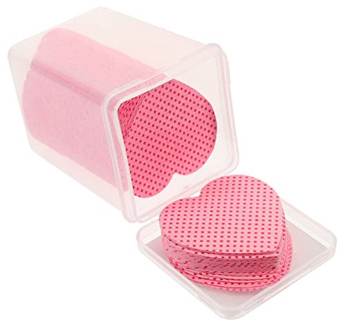 HAPINARY 200feuilles Lingettes Dissolvantes Vernis Ongles Coton Doux Boîte Cœur Rose Absorbantes Et Non Pelucheuses Pour Manucure Gel Et Format Voyage Pratique