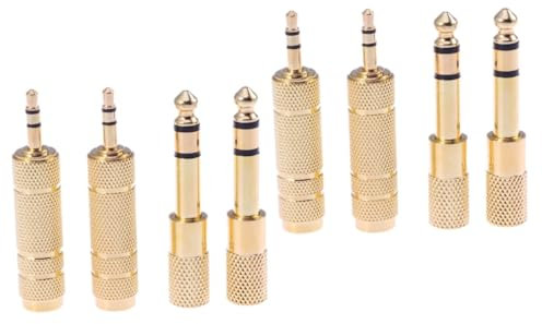 HOMSFOU 8stücke Male Zu Female Stereo Audio Adapter Goldbeschichteter Kopfhörer Konverter Für Kopfhörer Audio Ohrhörer Mikrofon Langlebige Und Korrosionsbeständige Anschlüsse