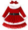 Odizli Weihnachtskleid M�dchen Kinder Baby Herbst Winter Langarm Christmas Weihnachtsmann Samtkleid+Stirnband Weihnachtsoutfit Festliches Hochzeit Weihnachten Winterkleid Rot 2-3 Jahre