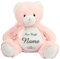 Schnoschi Kuscheltier mit Namen oder Initialen Bestickt, personalisiertes Stofftier, individuelles Schmusetier mit Wunschnamen (Bär (rosa))