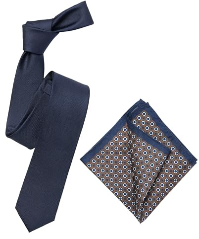 Venti Set aus Krawatte und Einstecktuch gemustert