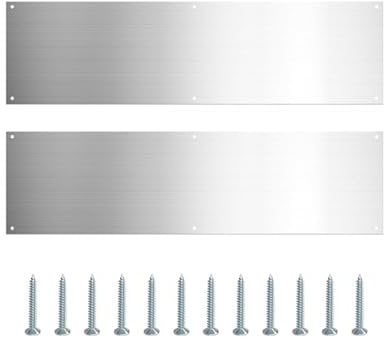 Metal Door Plate - 2pcs Kickplates for Exterior Doors, 41x11cm Stainless Steel Door Kick Plate, Elegant Accent & Sturdy Protection for Doors