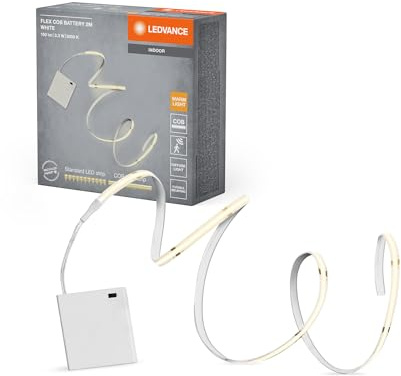LEDVANCE FLEX LED-Lichtstreifen mit Akku-Betrieb, COB-Technologie für homogene Lichtverteilung, 3.3 W, 150 lm, 2 m Länge, flexibel und biegsam, für Innenraumanwendungen, LED nicht austauschbar