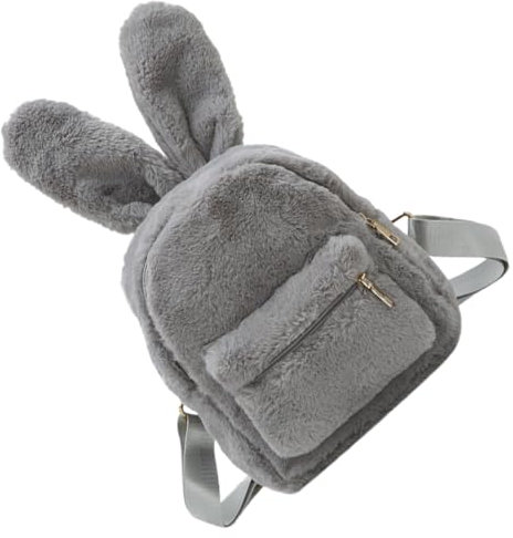VALICLUD Plüsch Rucksack Mit Rabbit Ear Design Verstellbare Schultergurte Für Vielseitige Schule Reisen Und Freizeit Großer Stauraum Für Bücher Und Alltagsgegenstände