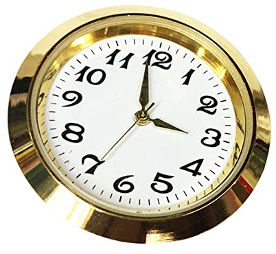 LeeQinersw Eingebautes Uhrwerk mit Zeigersatz, Steckuhrwerk Ersatz mit arabischen Ziffern und sanftem Zeigerlauf für Wanduhr, Basteln, DIY-Projekte, Golden