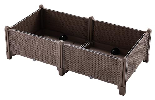 Raised Garden Bed Clamp - Versatile Raised Garden Bed Drainage Holes, Rattan Watering Planter Box | Flowers Grow Box Container Fence with Drainage Holes for Porches