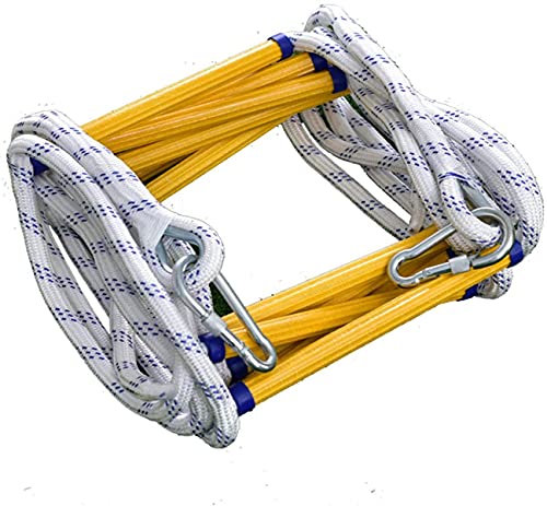 YTBHSHXZ Reusable Flame Resistant Safety Rope Ladder with Hooks for Children and Adults Escape from Window and Balcony(15m/49.2ft)