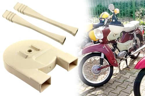 2x Kettenschlauch + Kettenkasten mit Deckel für Simson, KR51, SR4-2, SR4-3, SR4-4, Duo, Elfenbein