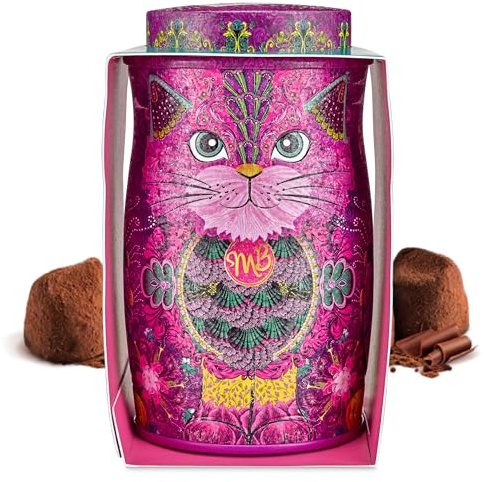 Monty Bojangles Cocoa Dusted Chocolate Truffles Kit Tin (36g - Persian Pink) Luxury Chocolatey Truffles - Collectable Mini Kit Tin, Truffles Chocolate Gift Box With Bespoke Design