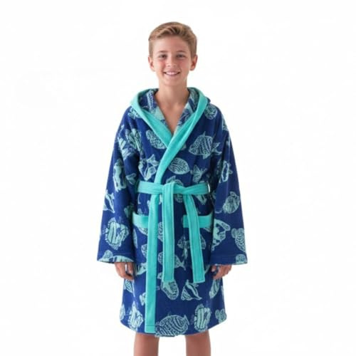 Top Towel Accappatoio Bambino e Ragazzo Egeo Coral in Cotone 100% | Spugna Morbida e Assorbente Certificata OEKO-TEX | Ideale per Doccia, Bagno o Piscina – Albornoz Juvenile 14 Anni
