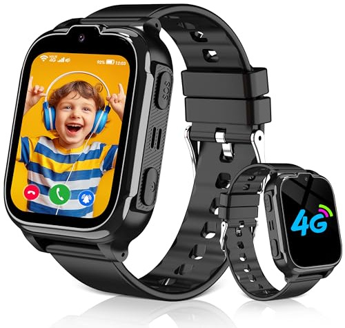 GPS Smartwatch Bambini, Orologio Smartwatch Bambini GPS Telefono per Ragazzo e Ragazza, IP68 Impermeabile Orologio Bambino Videotelefono Chiamate Cellulare SOS Giochi Voce Chat Sveglia Regalo