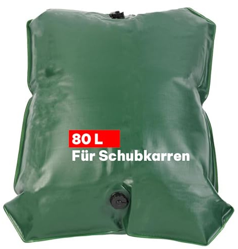 NOOR Bewässerungssystem FROGBAG TOGO 10 Stk. - mobiler 80L Wassersack Bewässerungssack für Schubkarre - Bewässerungsbeutel mit Auslassventil & Antirutschmatte - aus robustem UV-beständigem PVC 520g/m²