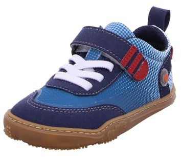 RICOSTA Qnuffs Barfußschuhe FICHTE, Sneaker, Kinderschuh, Unisex, Klettverschluss, Naturkautschuk, Mädchen, Junge, Klatthalbschuhe, waschbar, blau, Weite M, Gr.30