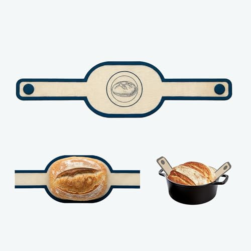 CleaZeny 1-Pack Silicone Bread Sling for Dutch Oven & Sourdough | Non-stick, heat-resistant (230°C) silicone slings with long handles for safe dough transfers. Replaces parchment paper!