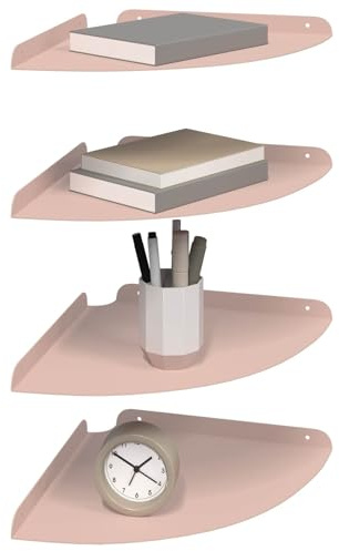vidaXL Schwebendes Regal mit Regal 4 pcs Rosa 30 x 30 x 2 cm, Wohnzimmer, minimalistisches Design, schwebendes Regal, platzsparend, Moderne Wandmontage für Deine Deko