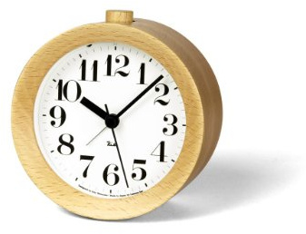 Lemnos Riki Wooden Alarm Clock Natrual