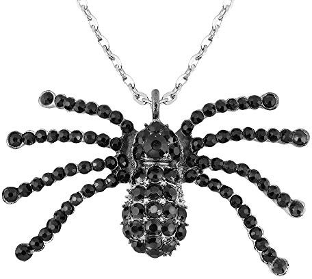 W WIDMANN MILANO Party Fashion 7145G - Halskette Strass Spinne, Schmuck, Halsband, Vampir, Halloween, Karneval, Mottoparty