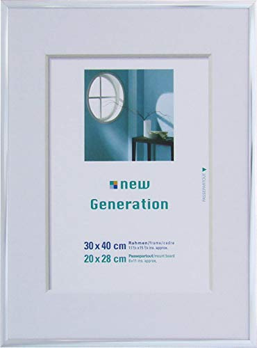 OSLO MasterLine Bilderrahmen 30 x 40 silber matt Aluminium Echt-Glas schmal Fotorahmen Portraitrahmen Alurahmen Alu