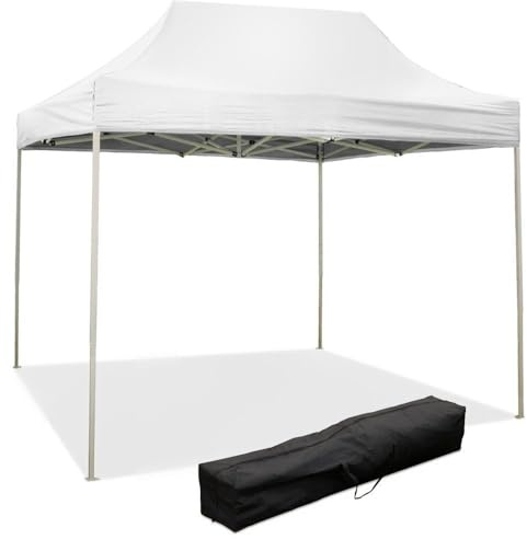 EverGreen Pavillon, zusammenklappbar, 3 x 2 m, faltbar, weiß, aus PVC, 100 % wasserdicht, 9010