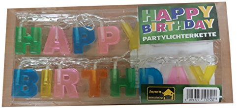 Deko LED Lichterkette Happy Birthday Geburtstag Party Batterie innen BI19250