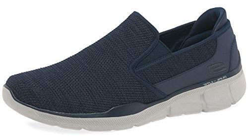 Skechers Herren Equalizer 3.0- Sumnin Slip On Sneakers, Navy Mesh Pu Trim, 42 EU