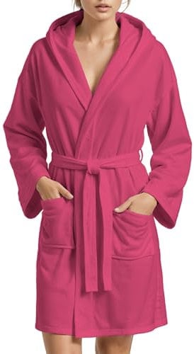 PETTI - Accappatoio, Accappatoio Microfibra, Accappatoio Uomo, Accappatoio Donna, Accappatoio Unisex, Accappatoio con Tasche Cappuccio e Cintura, Fucsia