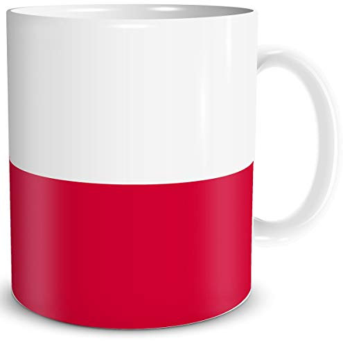 TRIOSK Tasse Flagge Polen Länder Flaggen Geschenk Poland Souvenir Polska für Reiselustige Frauen Männer Arbeit Büro Weltenbummler