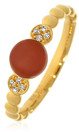 XEN Ring mit Choco Mondstein und Weißtopase ca. 0,95 ct. gelbvergoldet 56 (17.8)