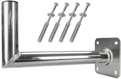 GALLUNOPTIMAL Aluminium Wandhalter 40 cm INKL Mastkappe für Satelliten-Schüssel | Satelliten-Anlage | SAT-Halterung | SAT-Antenne 400 mm