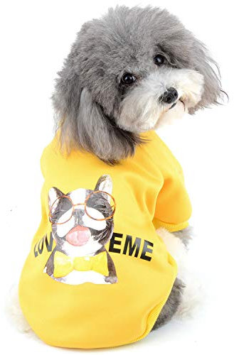 ZUNEA Kleine Hunde Wintermäntel Winterjacke Baumwolle Gepolstert Warm Welpen Kleidung Pullover Sweater Haustier Hundemantel Chihuahua Puppia Hunde Bekleidung Gelb S