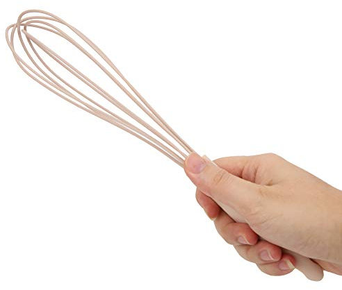 Frusta in silicone, piccolo frullino manuale per le uova, frullino per mescolare, frullatore per cottura al forno, rosa