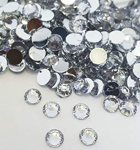 MajorCrafts 2000pcs 5mm ss20 Crystal Clear Flat Back Round 14 Facets Resin Rhinestones Arts and Crafts Embellishment Gems C29