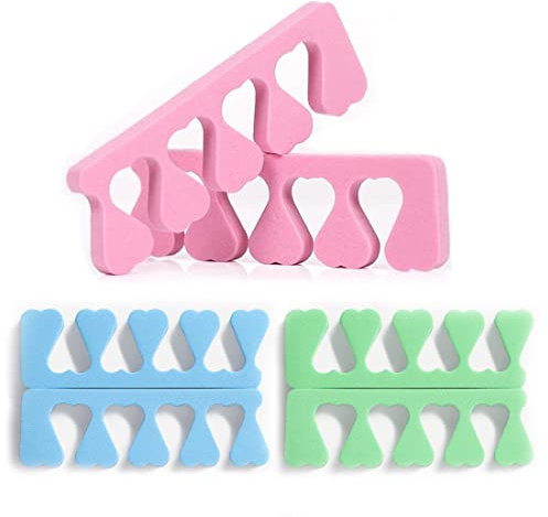 SIOPPKIK 3 Paare Schwamm Zehenspreizer,Weichschaum Finger Spreader Set,Zehen Separator Fingerteiler Abstandhalter Pediküre Maniküre Werkzeug