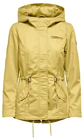ONLY Damen Übergangs-Jacke ONLLorca Canvas Parka mit Kapuze 15216452, Jojoba ,M