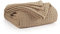 EHC Luxuriously Soft Chunky Waffle Cotton Throws Extra Large Sofa Bed, Sofa, Couch Blanket Bedspread, King size, 225 x 250 cm - Beige
