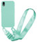 MBSLFY Case Compatible with iPhone XR, Liquid Silicone Protective Phone Case with Strap Adjustable Neck Cord Necklace Soft Cover for iPhone XR, Mint green