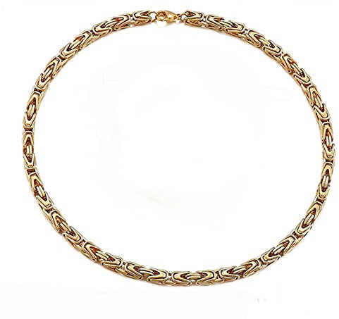 ANAZOZ Halskette Männer Edelstahl 65 cm, Kette Ohne Anhänger Herren 6mm Breit Königskette Gold