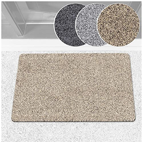 ANRO Schmutzfangteppich Matte Teppich Läufer Flurläufer Bodenbelag Schmutzfangläufer Sauberlaufmatte Meterware Dover Beige 60x90cm