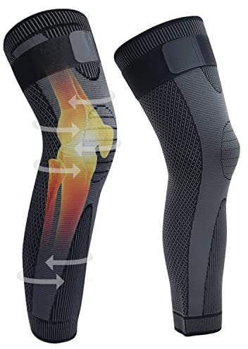 GNCLOUD Compression Leg Sleeves with Elastic Straps, Elastic Knee Support for Men/Woman, Leg Braces Knee Support for Running, Basketball, Football, Knee Pain, Joint Pain, Arthritis