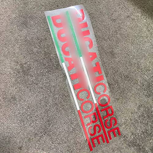 FEMEIN Multi Colore Vinile Adesivo Riflettente per Ducati 848 1199 1098 S 899 Logo Corpo Pedale Pannello Laterale Bandiera Italiana per Ducati Corse (Color : Red Letters)