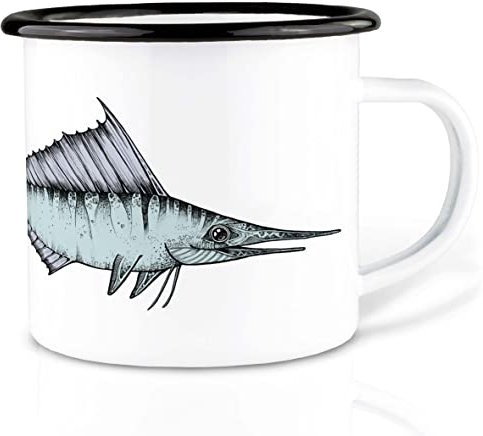 Ligarti® Emaille Tasse (leicht & robust) | Design Cup, Camping Becher handveredelt in Deutschland | Kaffeetasse, Emaillebecher