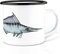 Ligarti® Emaille Tasse (leicht & robust) | Design Cup, Camping Becher handveredelt in Deutschland | Kaffeetasse, Emaillebecher