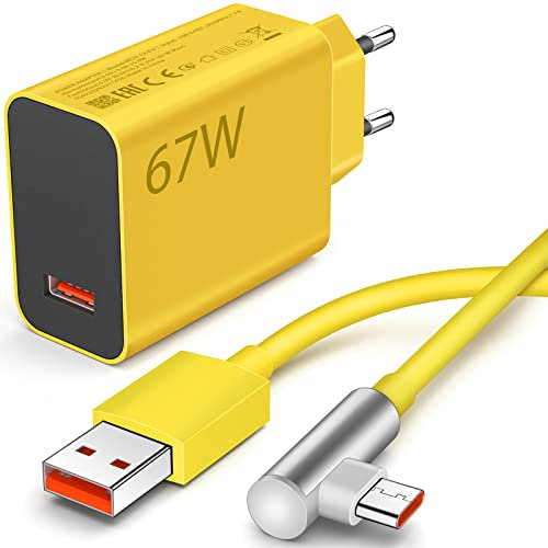 67W Chargeur Rapide et Câble USB C 1m pour Redmi Note 14 13 12 Pro,ACOCOBUY Chargeur Turbo pour Mi 14T/13T/13 Lite/12/12 Lite/12X/11T/Pad 7/6/5 pour Redmi Note 14S/13/12/11s/10 Pro POCO X7/X6/M6/X5/X4