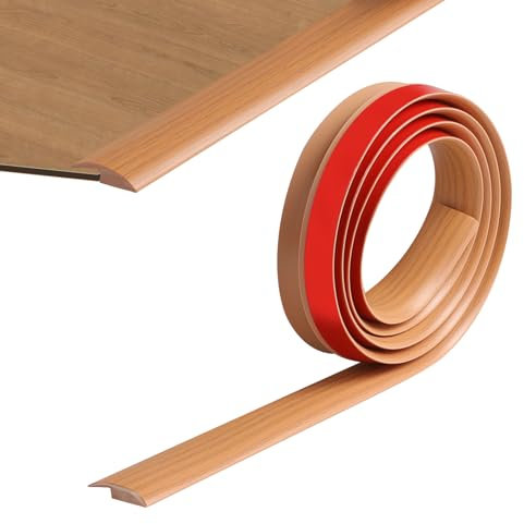 200cm PVC Übergangsleiste Selbstklebend,Teppichboden Türleisten Selbstklebend,Türschwellen Leiste für Schwellenböden mit Teppichboden und einer Übergangshöhe von Weniger als 5 mm (Gelb)