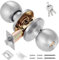 Knpwer Pomo de puerta con llave de cerradura, pomo de metal giratorio con bola redonda, tirador de puerta, tirador de puerta, redondo, giratorio