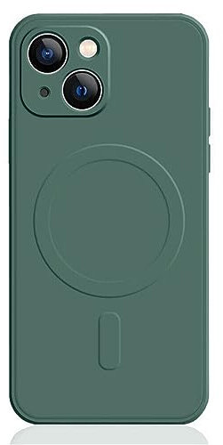 Mixroom - Custodia Cover per iPhone 13 Mini in TPU Silicone Morbido Compatibile con MagSafe Accessori con Cerchio Magnetico Integrato Verde Foglia