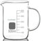 FunChem Vaso con mango, 500 ml, vidrio de borosilicato transparente, graduado, forma baja, vaso de precipitado con boquilla